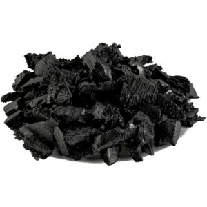 Black rubber mulch, close up