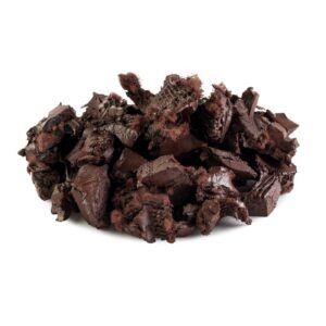 Brown rubber mulch, close up