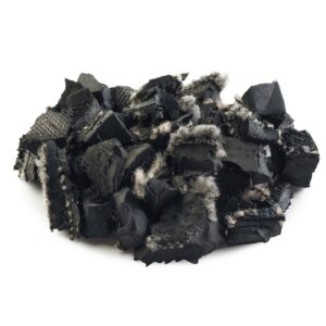 Unpainted rubber mulch, close up